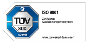 TÜV Siegel - Qualitätsmanagement zertifiziert nach ISO 9001 